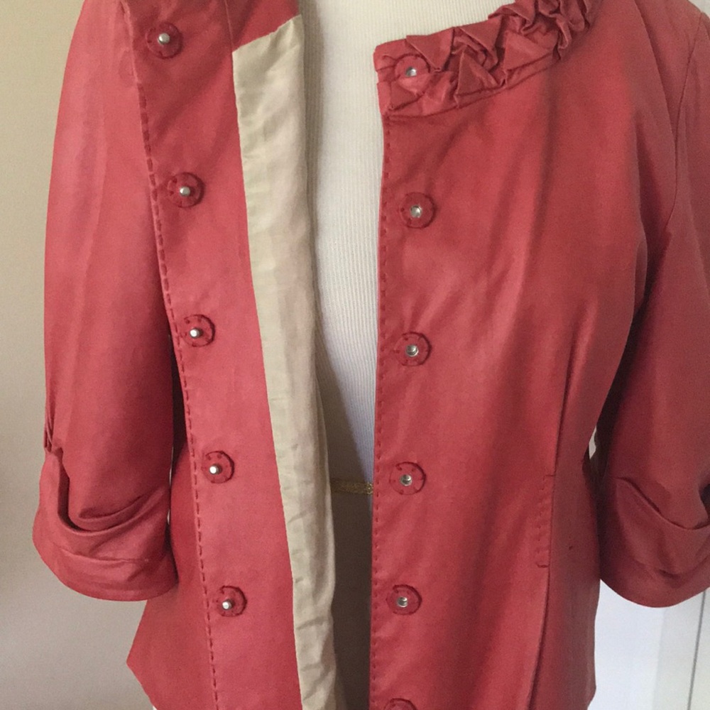 Elie Tahari lamb leather jacket, sz 8-10 - Picture 3 of 6